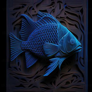 3D model Blue neon fish (STL)